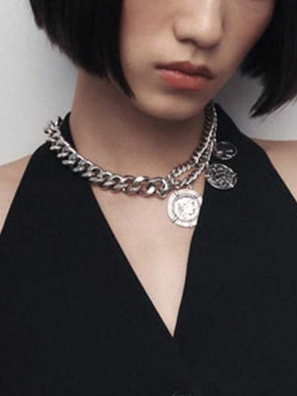 Maison Empire Layered Coin Choker Necklace - Picture 2 of 5